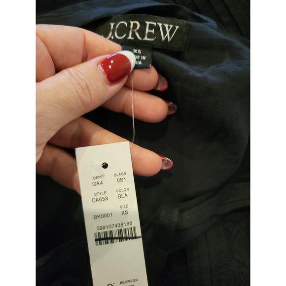NWT J. Crew Handkerchief Midi Dress Black XS - Picture 8 of 9